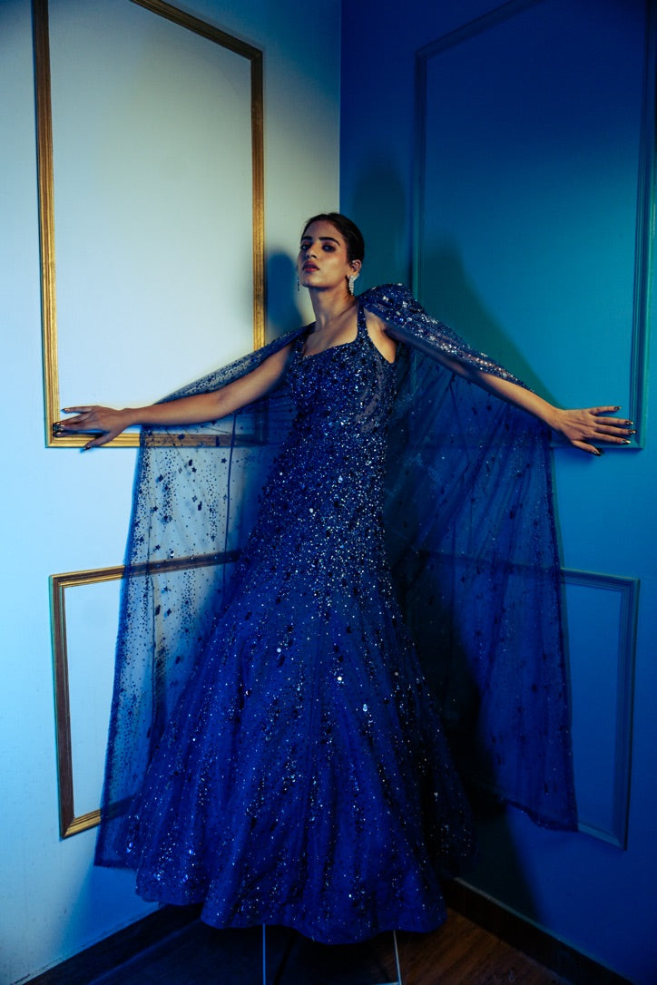 Smita Shrinivas Nishabd Cape Gown