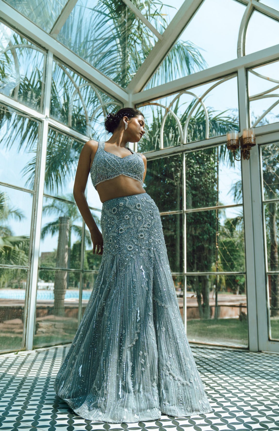 Smita Shrinivas Chaandni Cape Lehenga