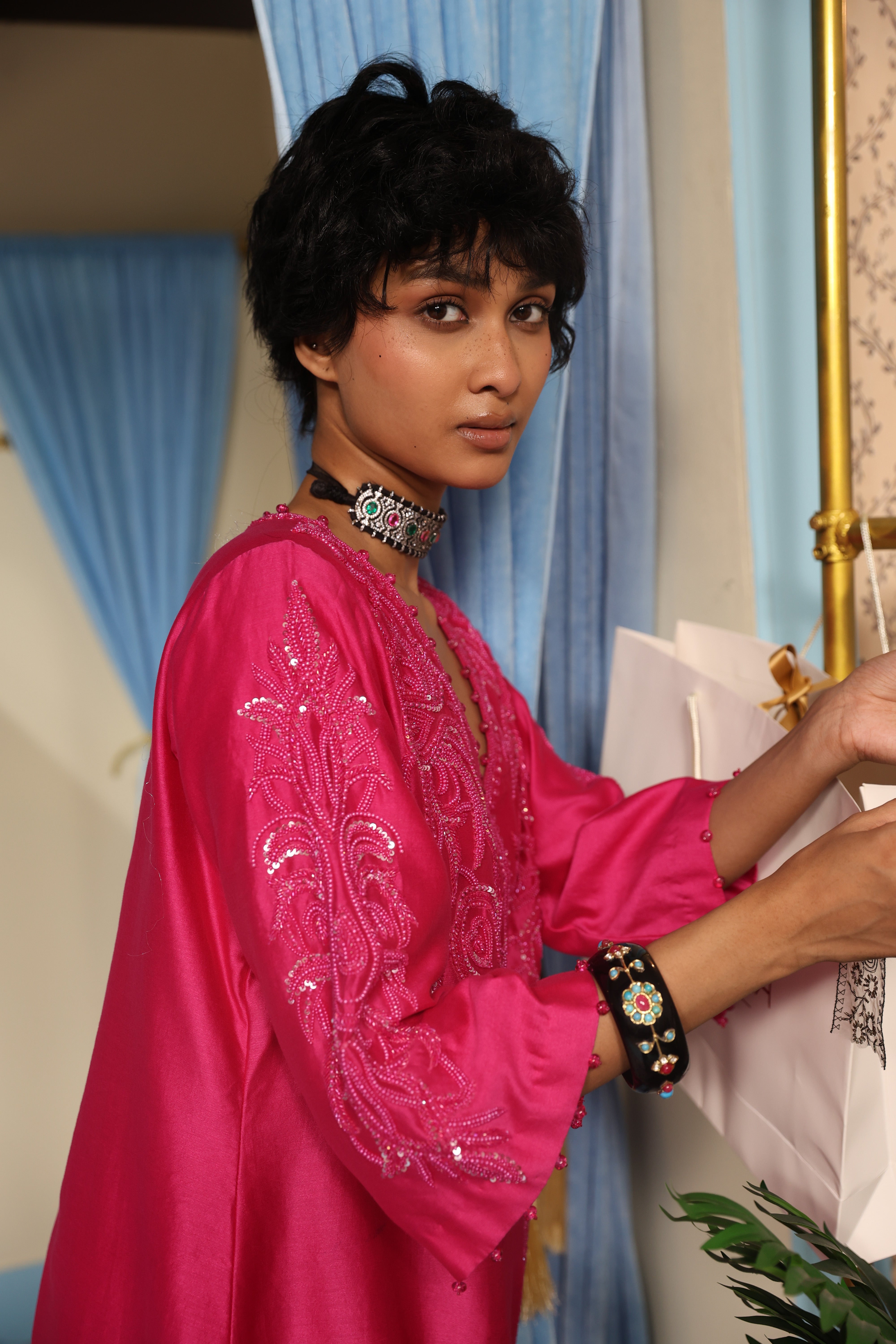 Rani Pink Kurta with Salwar Look