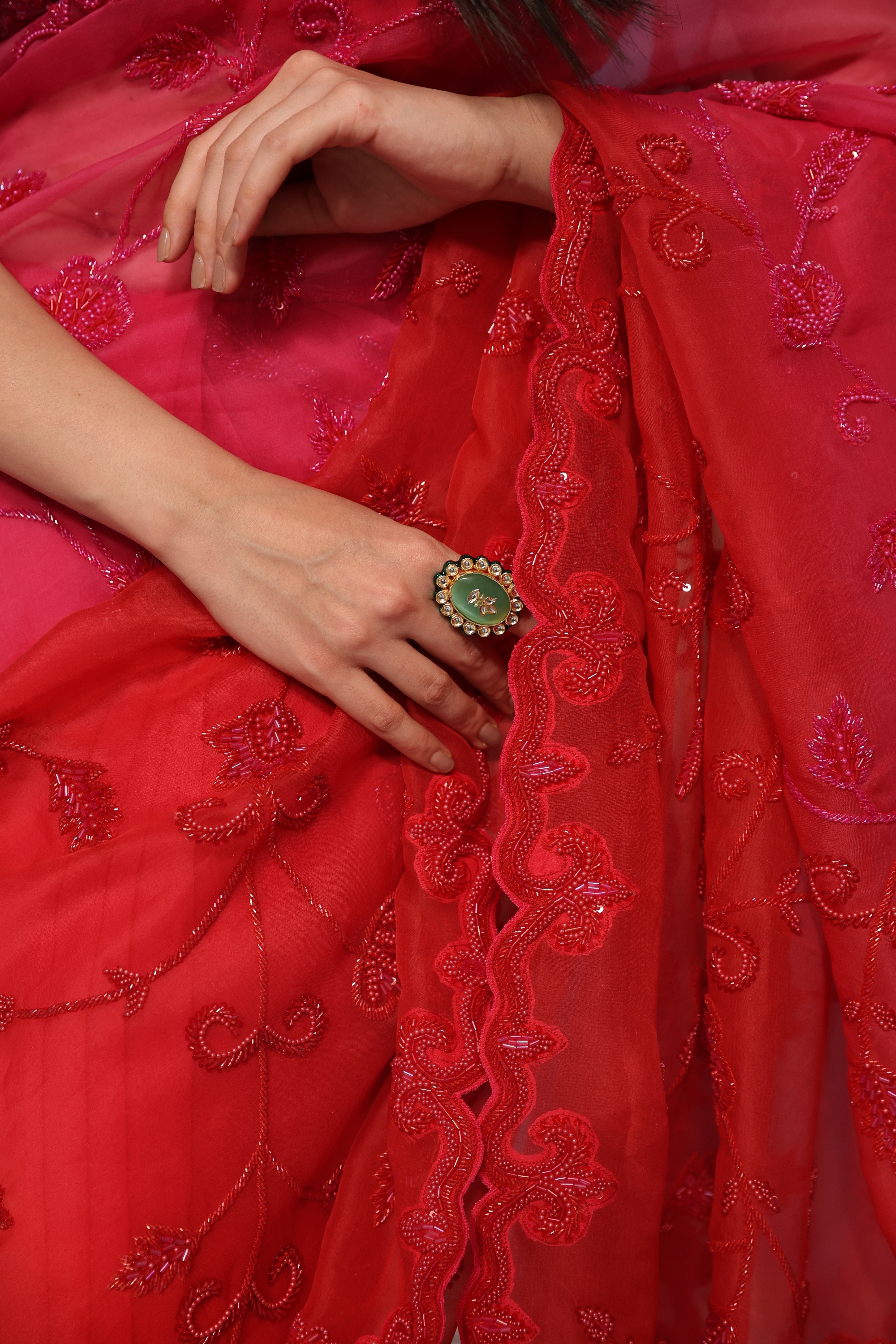 Red/Pink Classic Saree and Blouse