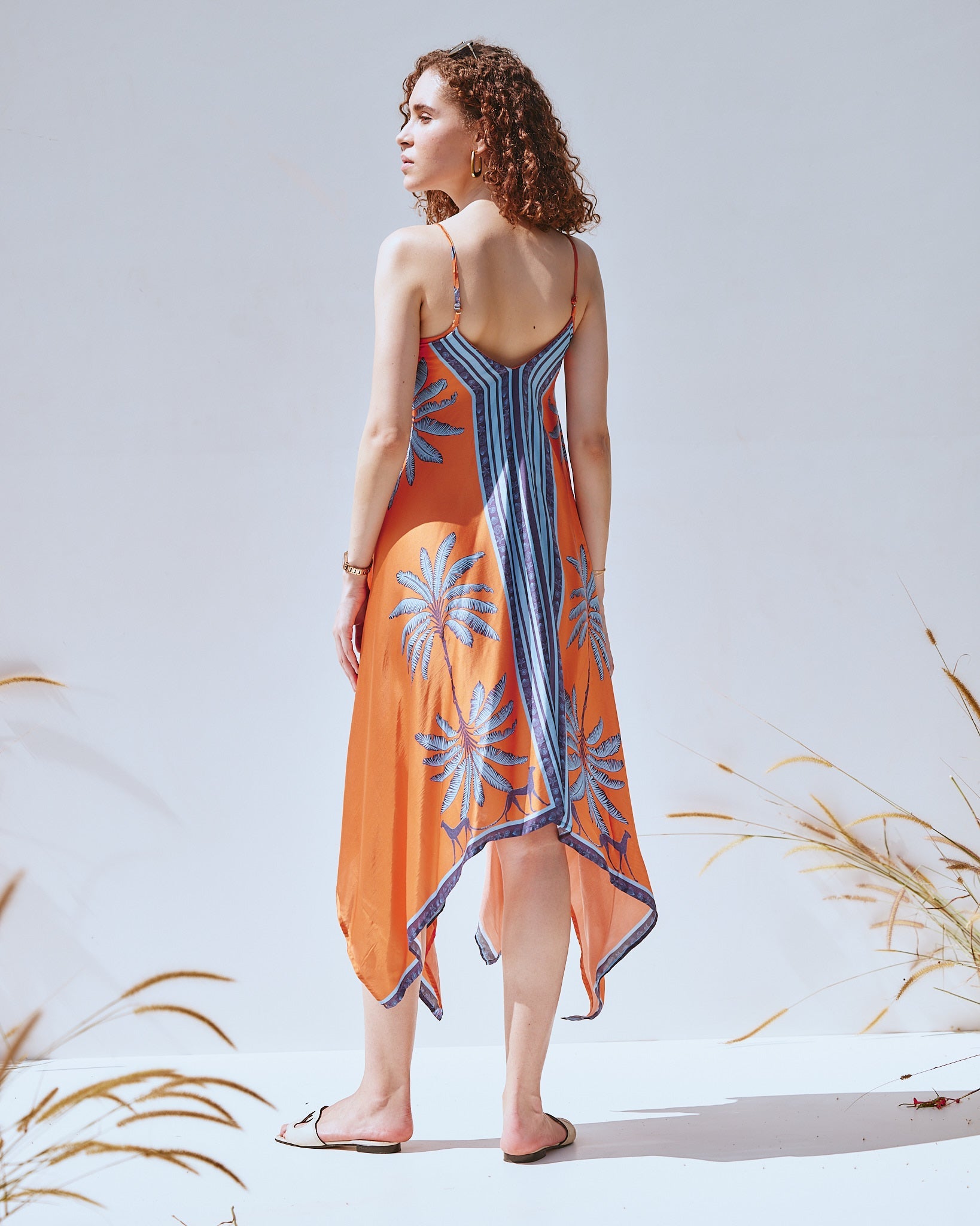 VA RA Bar to Beach Orange Dress – vibrant asymmetric hem dress for vacations and parties