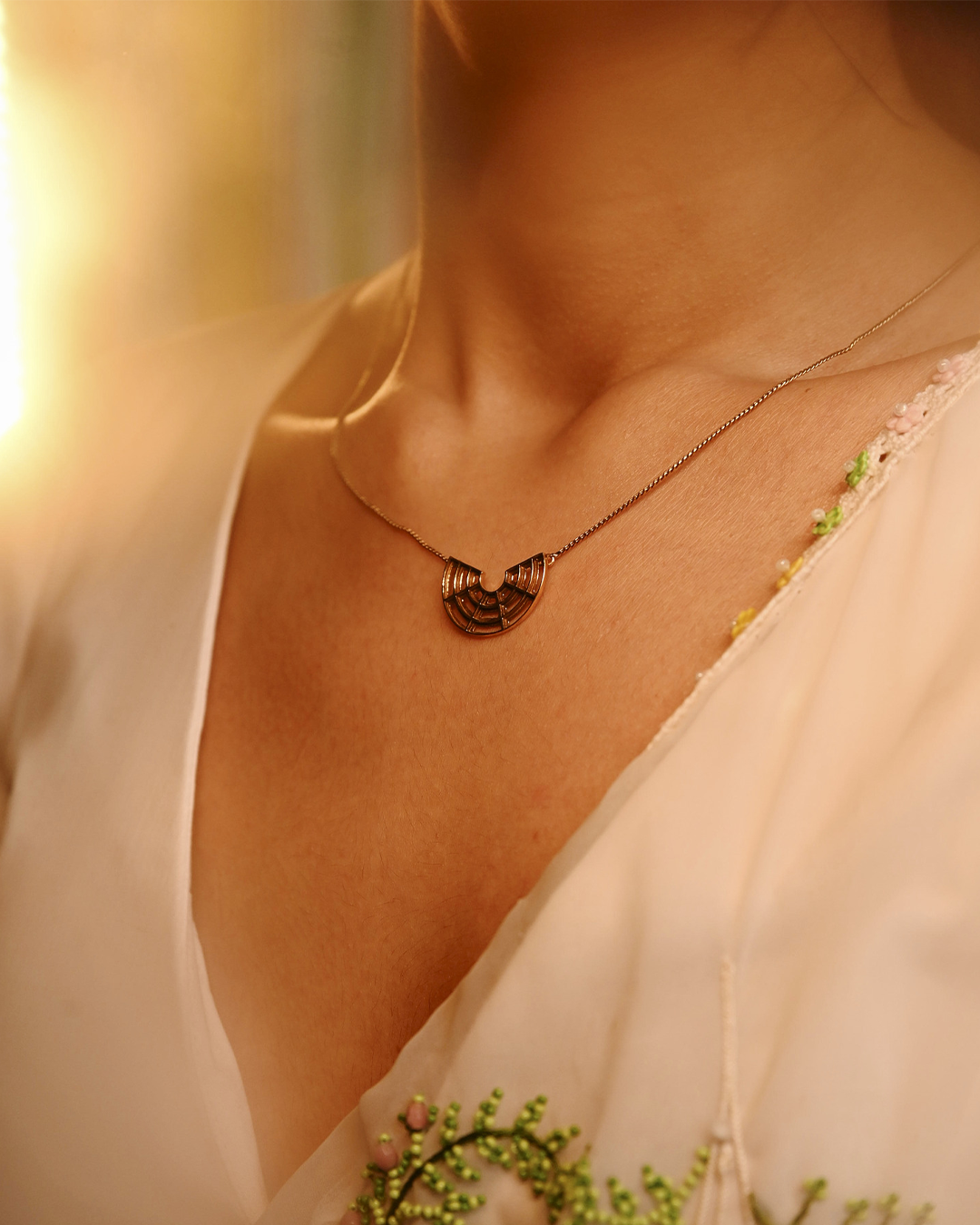 Mid Bloom Pendant (with stone)