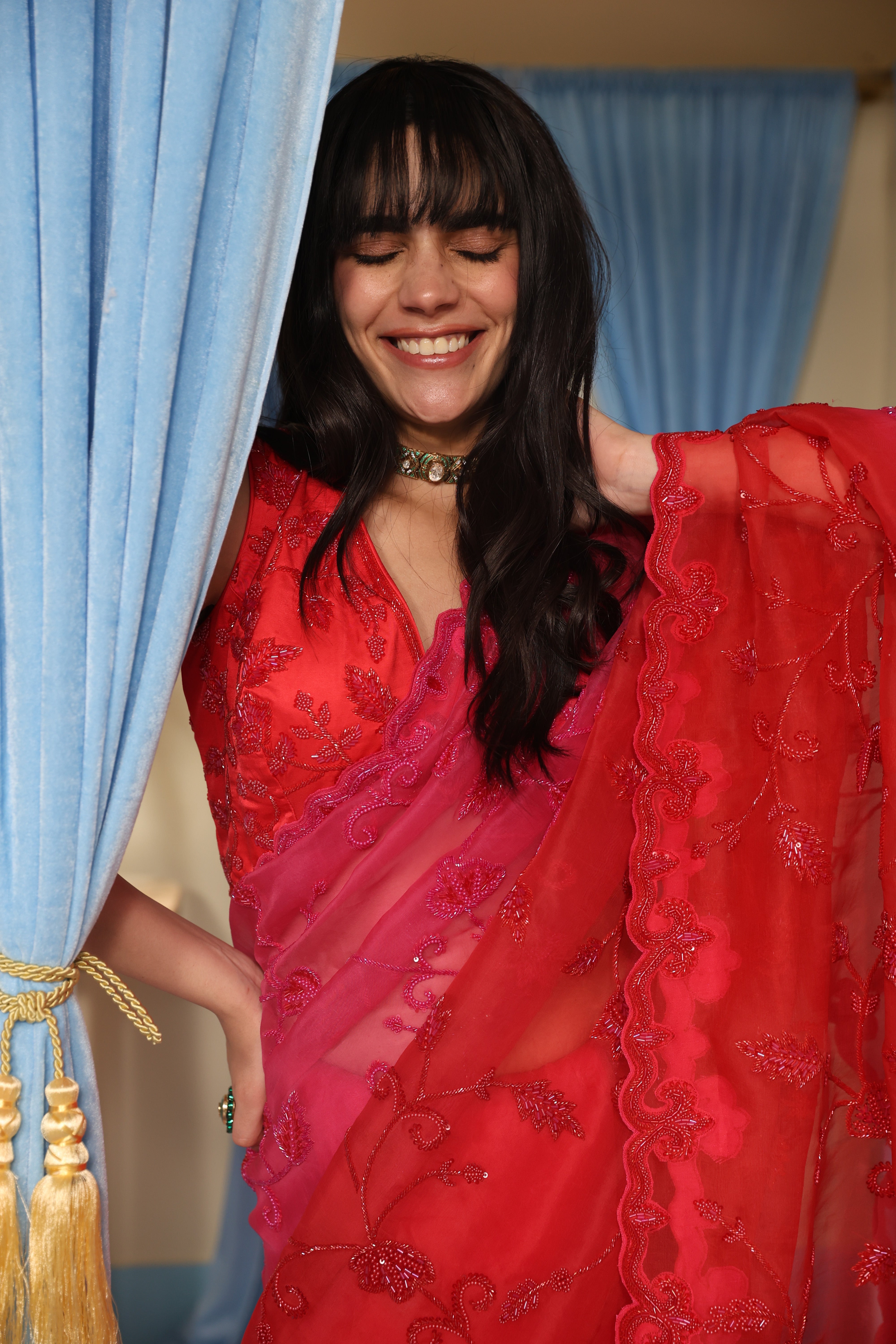 Red/Pink Classic Saree and Blouse