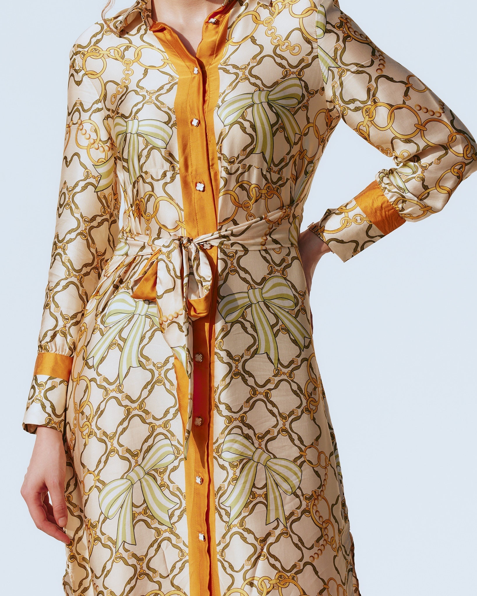 Luxury resort wear maxi with bow PRINT detail by VA RA – elegant summer dress for Indian women