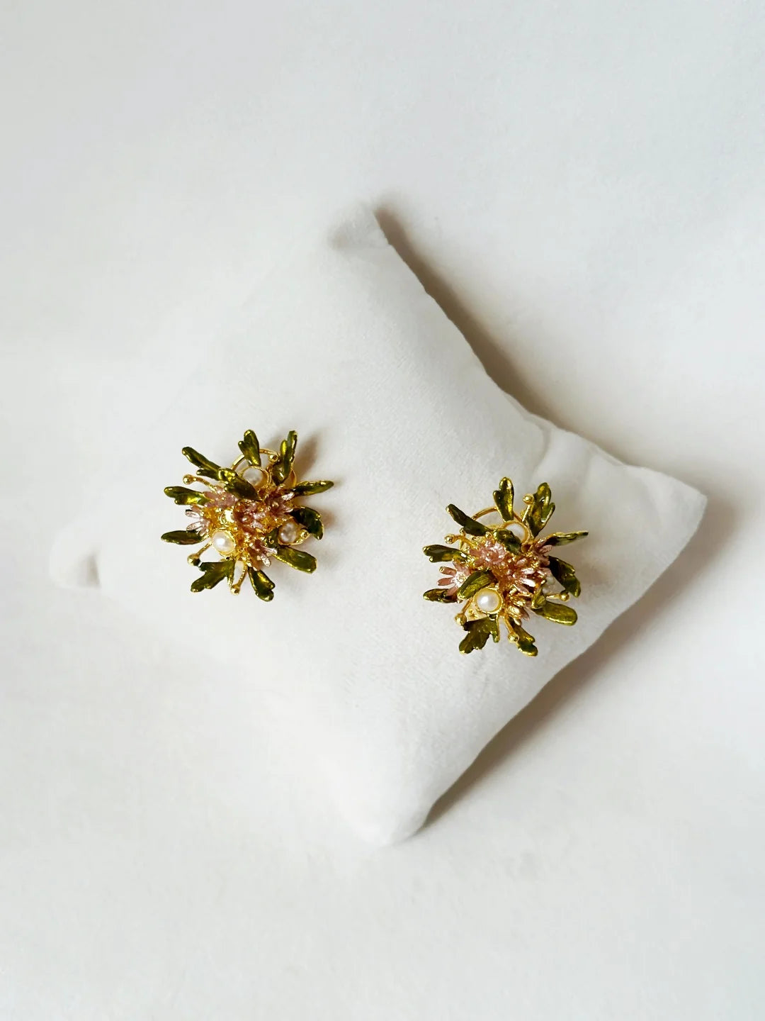 Wild Flower Bouquet Studs - Pastel garden