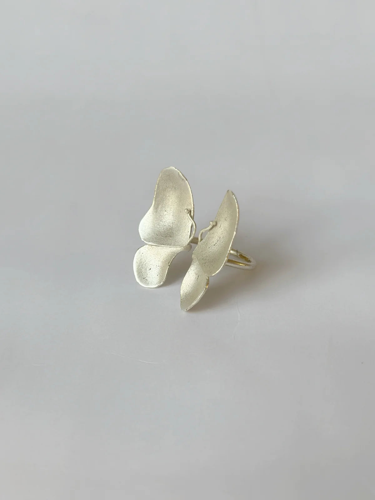 Wings of Spring Open Flexible Ring Silver