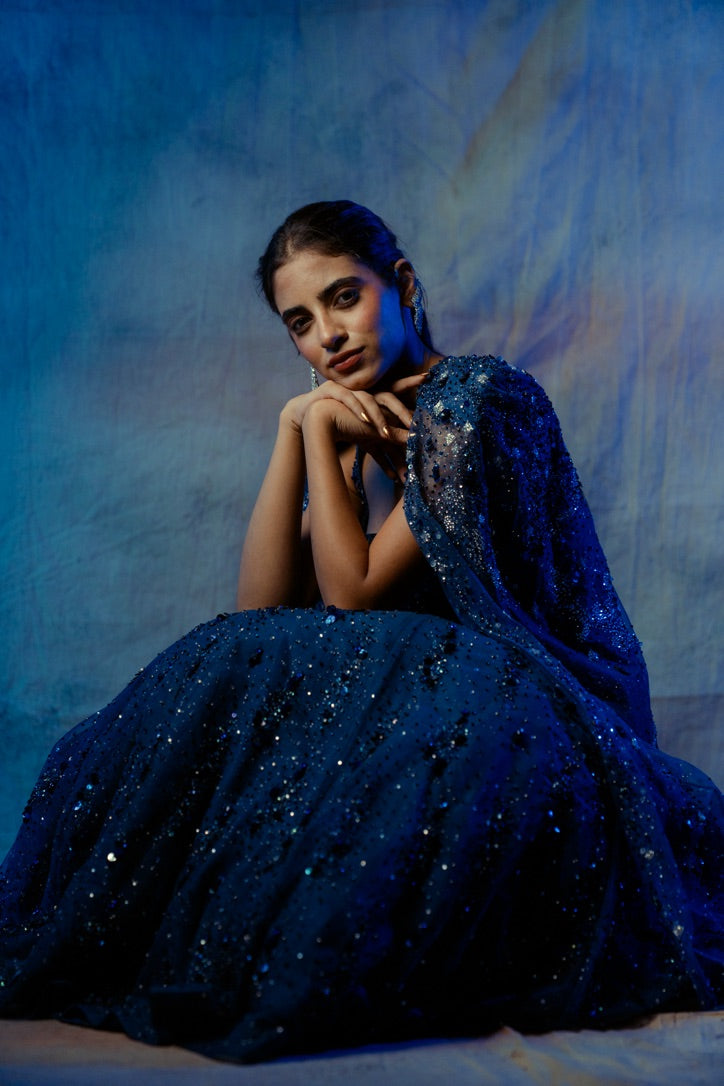 Smita Shrinivas Nishabd Cape Gown