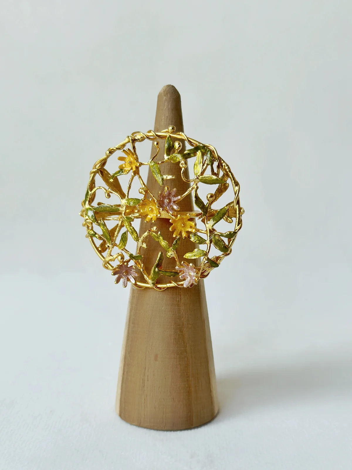 Trellis ring - pastel garden - Freesize (US 5 - 7.5 / India 9 - 15.5 / Inner dia 15.6 - 17.7mm)