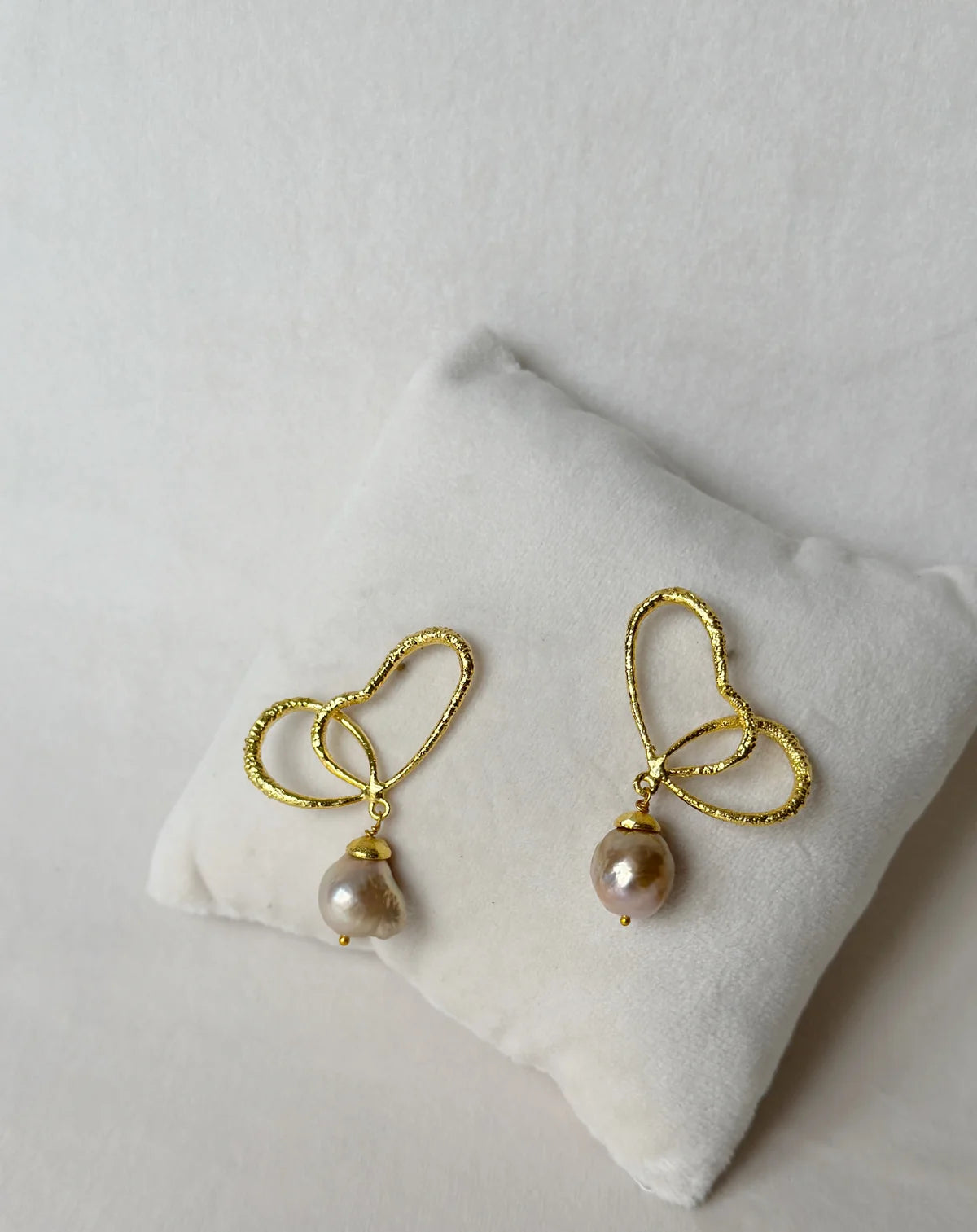 Wings of Spring Wireframe Butterfly Pearl Drop Studs - Gold - Gold plated