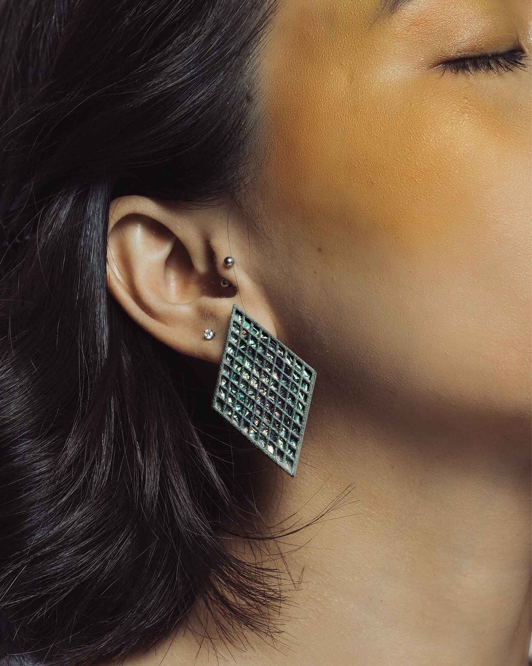Glint Rhombus Earring Handmade Bliora 2