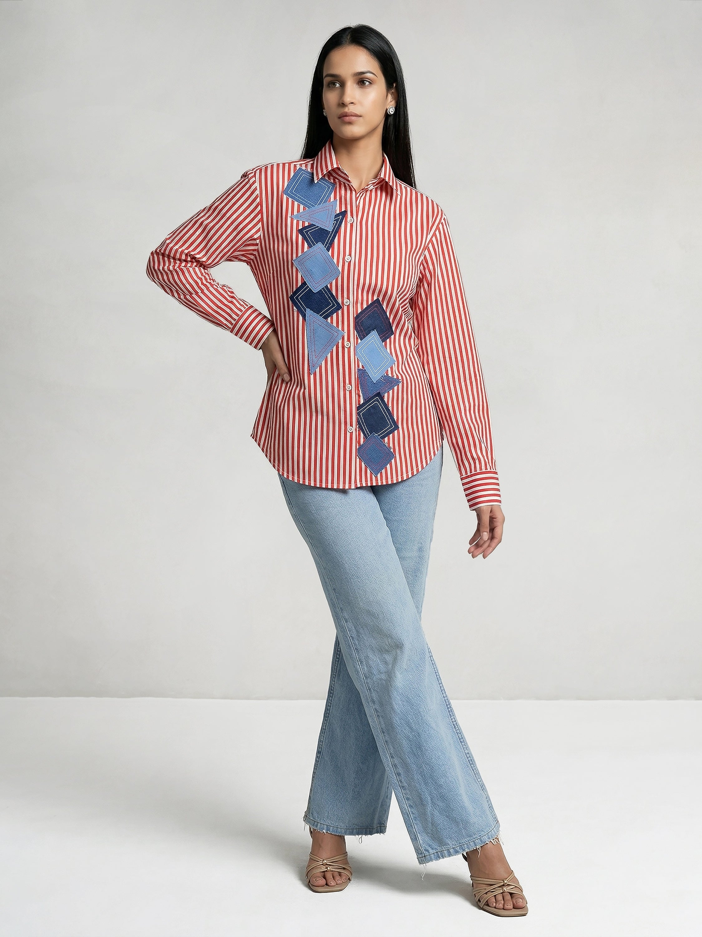 Victoria Shirt With Denim Patch