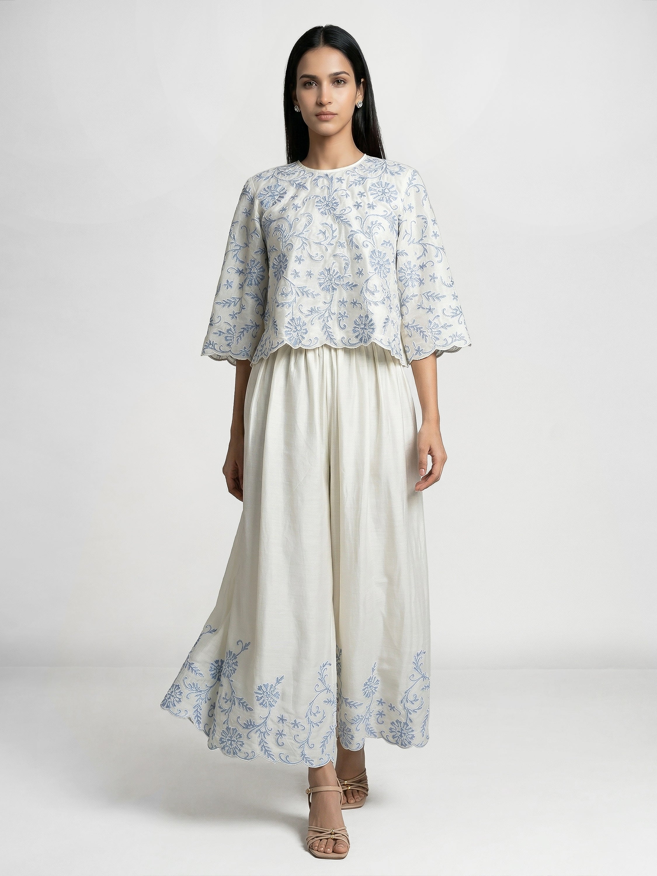 Daisy Blue Embroidery Co-Ord Set