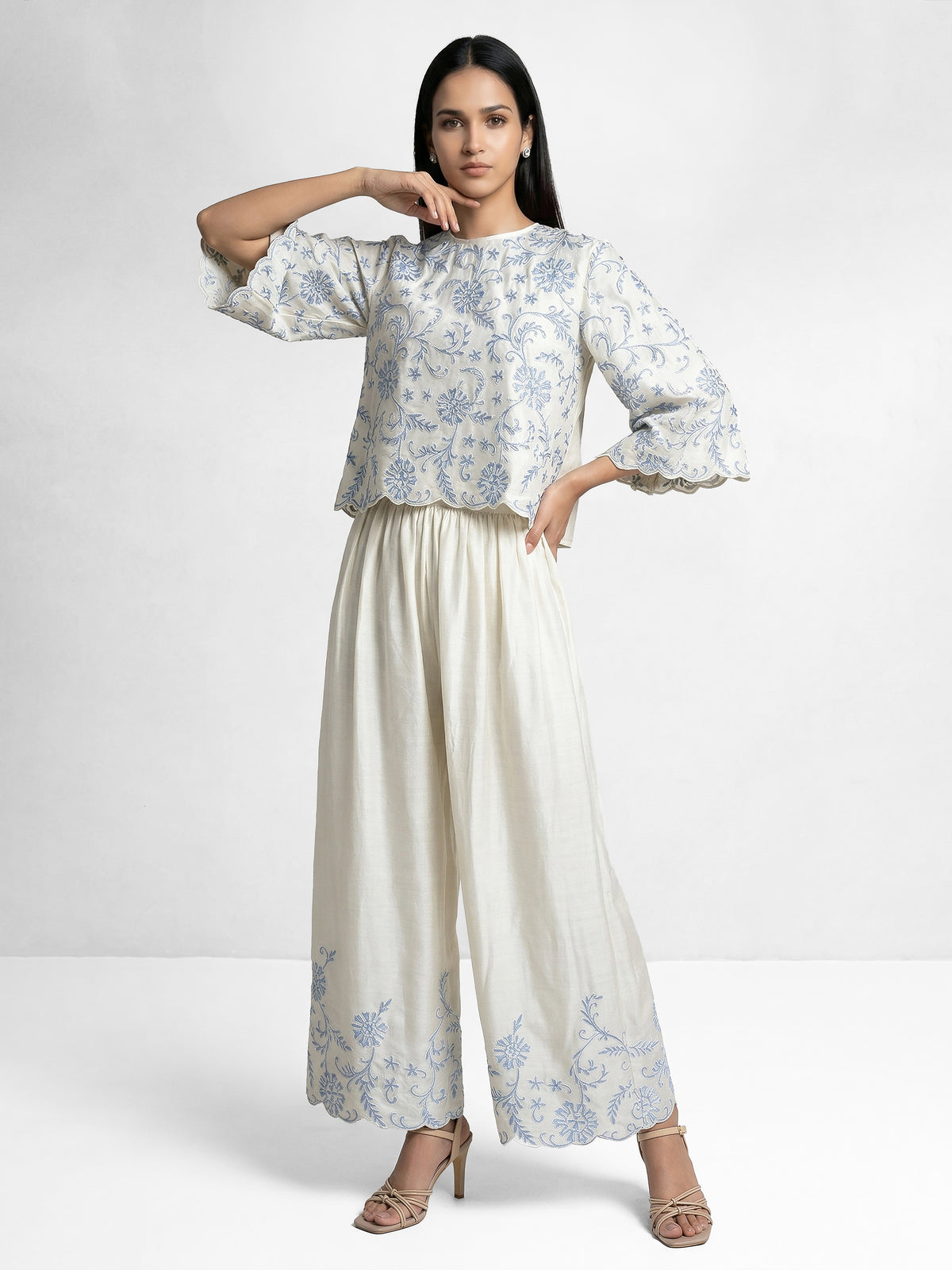Daisy Blue Embroidery Co-Ord Set