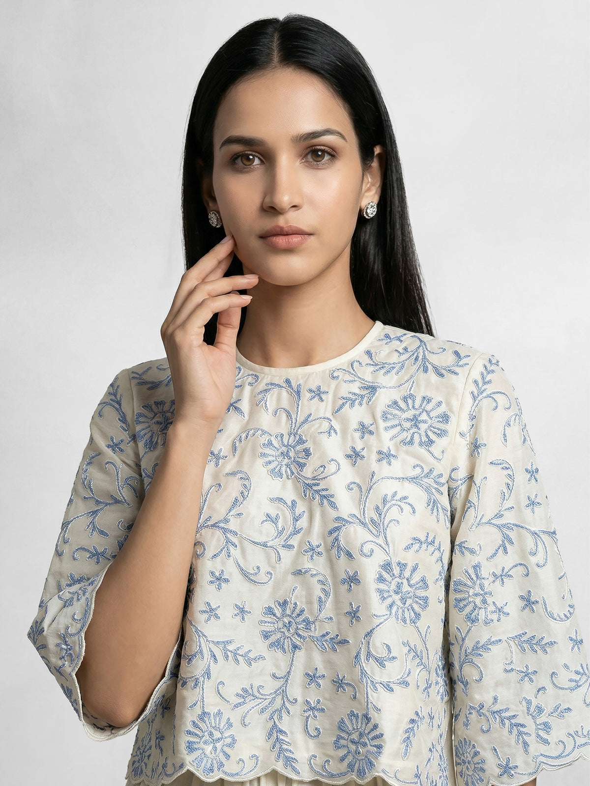 Daisy Blue Embroidery Co-Ord Set