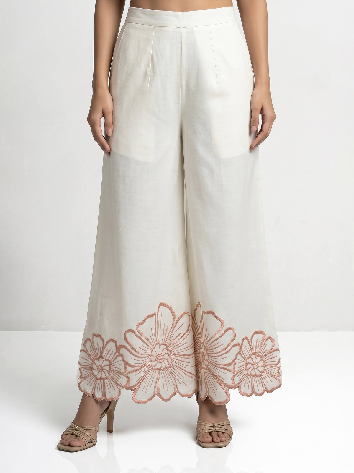 Daisy Collar Orange Embroidery Co-Ord Set