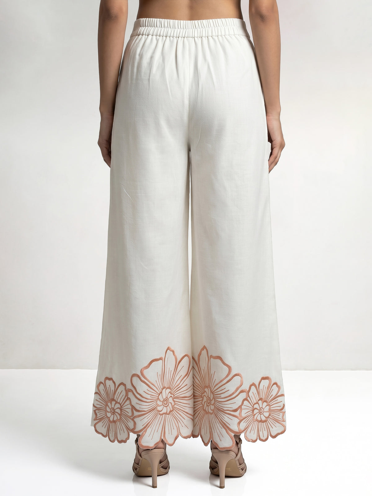 Daisy Collar Orange Embroidery Co-Ord Set