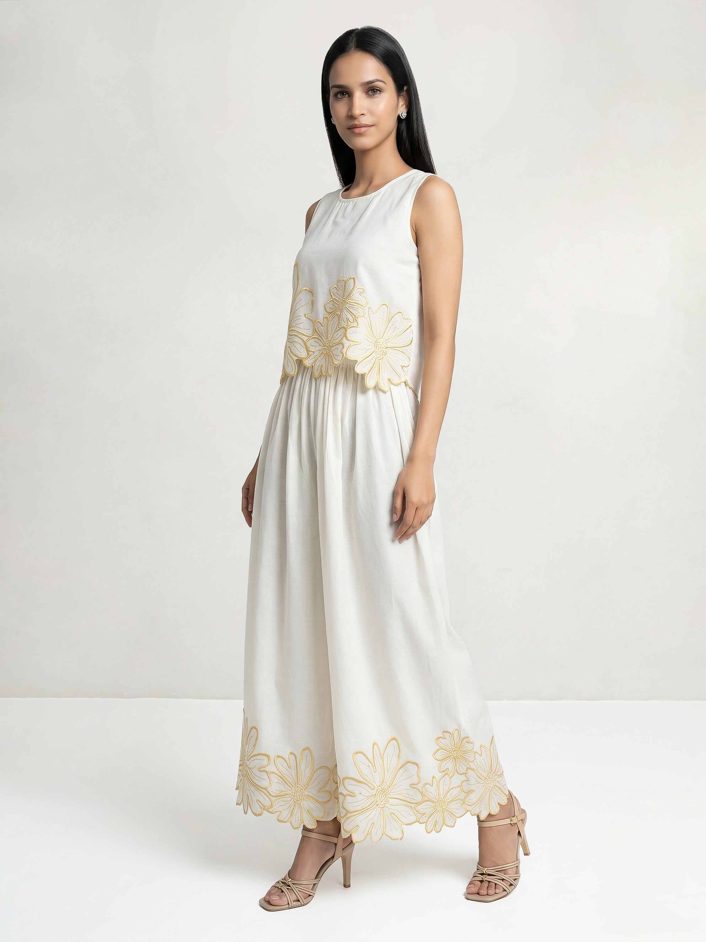 Daisy Yellow Embroidery Co-Ord Set