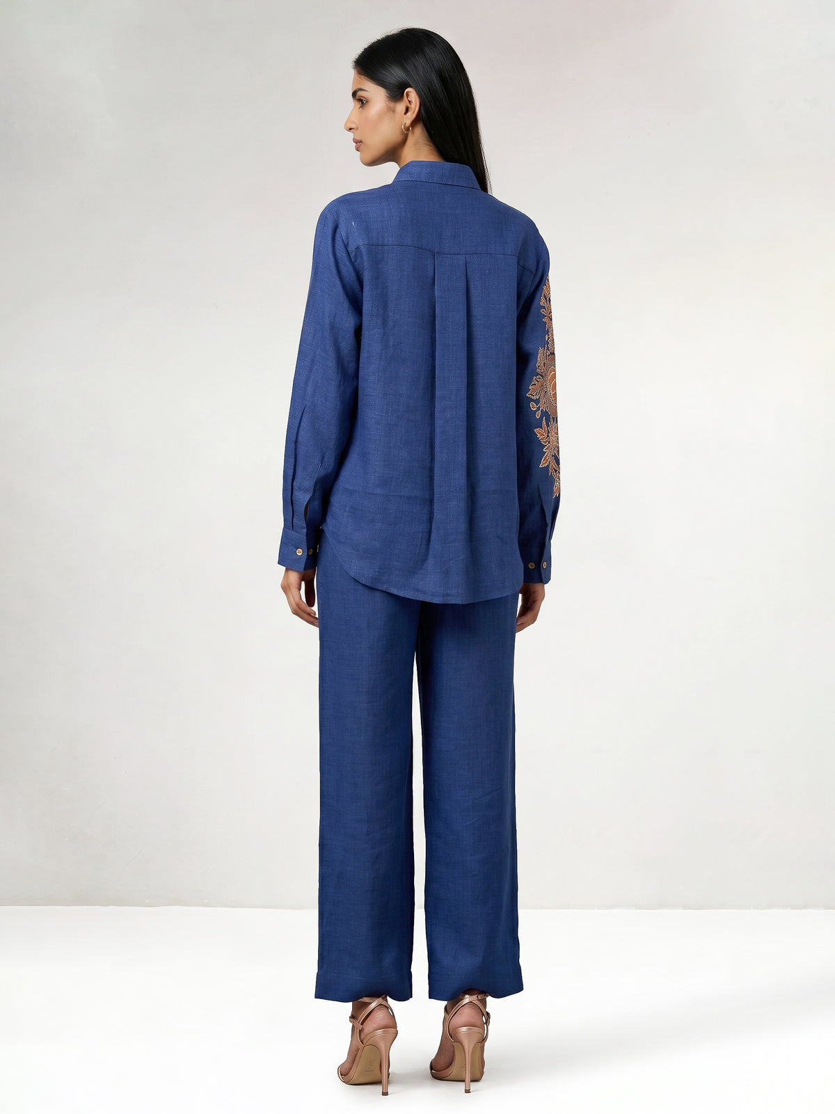 Alina Gold And Orange Shirt With Pant