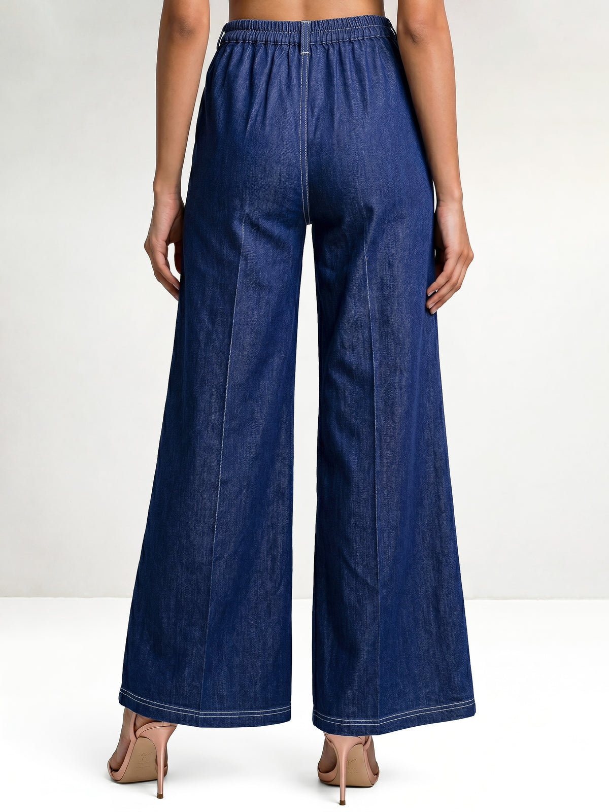 Denim Waist Coat With Embroidery