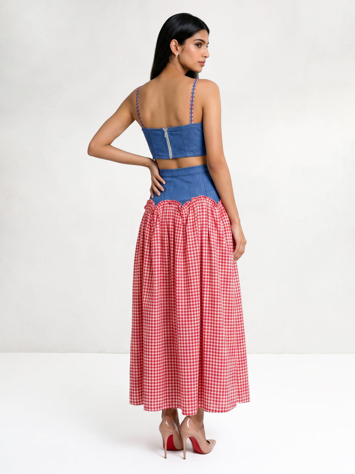 Victoria Denim Top And Maxi Skirt
