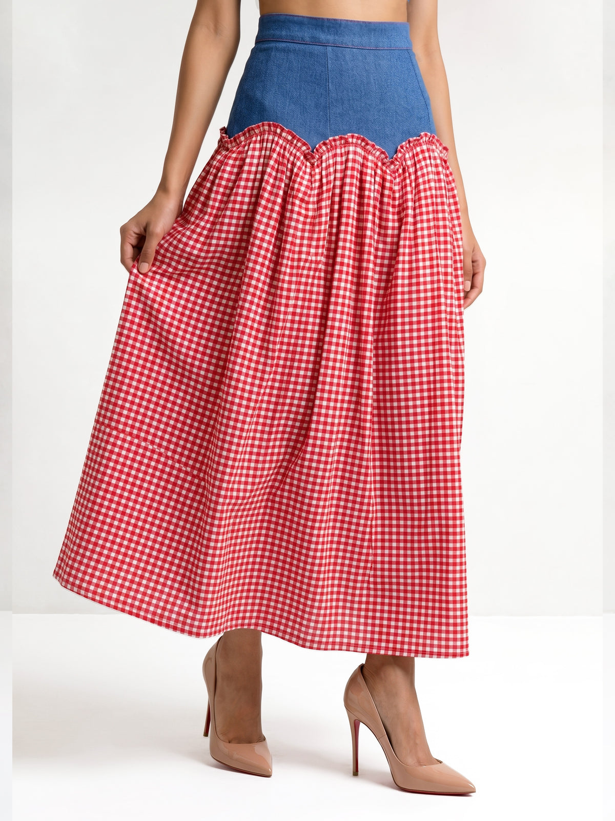 Victoria Denim Top And Maxi Skirt