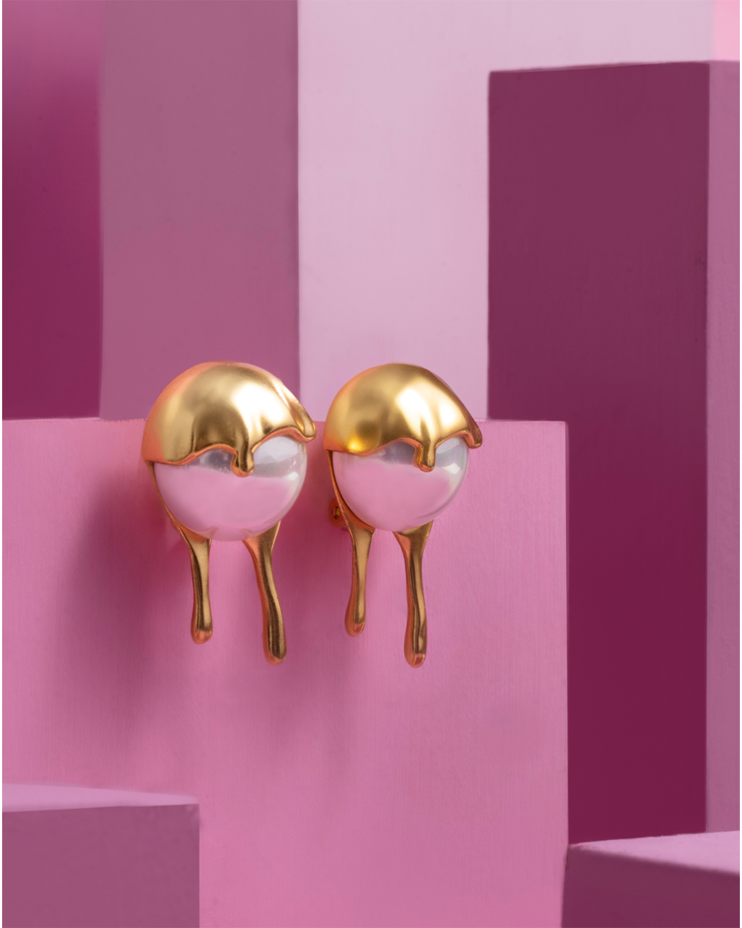 Contemporary gold studs from Anaash on Bliora