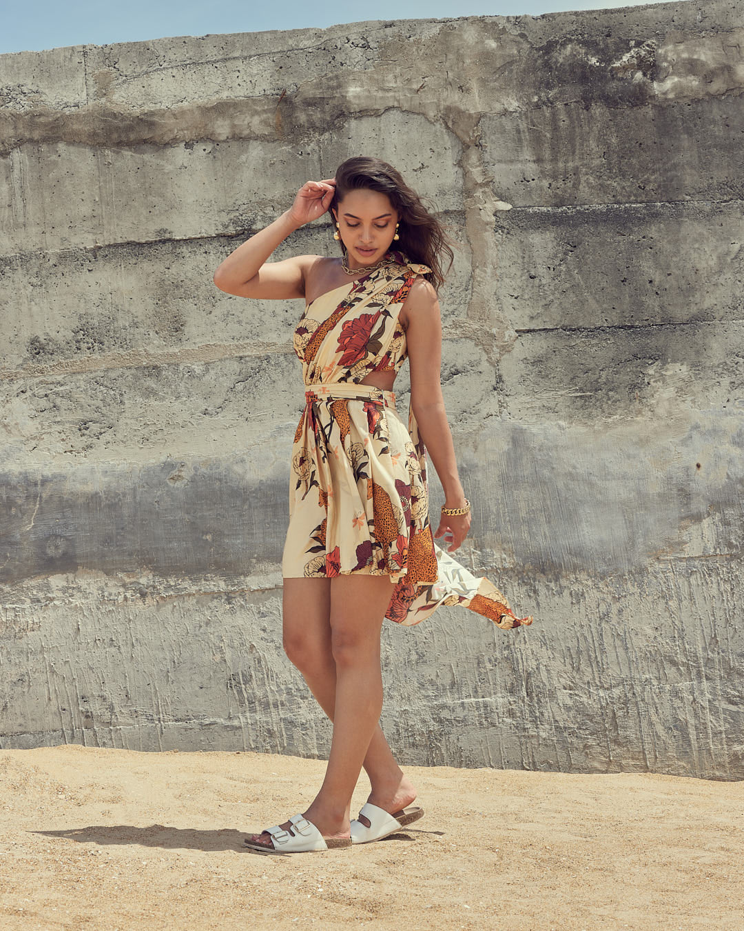 VA RA Sunlit Prowl Mini Dress – bold safari print resort wear mini for 
summers