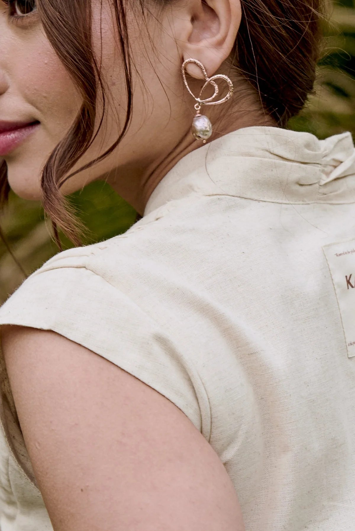 Wings of Spring Wireframe Butterfly Pearl Drop Studs - Rose gold