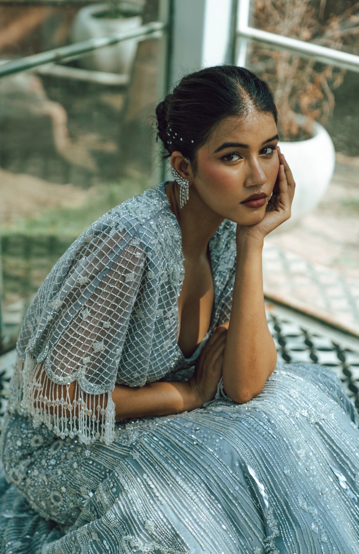 Smita Shrinivas Chaandni Cape Lehenga